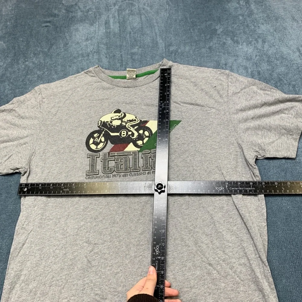 VTG Roma Atletica T Shirt Mens Large Gray Cotton Italia Patchwork Graphic